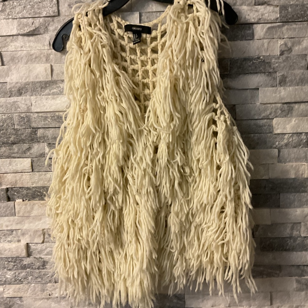 Forever 21 Cream Open-Knit Sweater